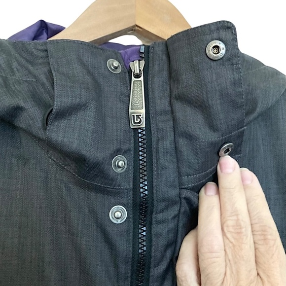 BURTON DryRide Da Nang Hooded Performance Ski Snowboard Jacket Charcoal Gray - Picture 4 of 12